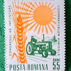 TIMBRE ROMANIA MNH LP622/1966 CONGRESUL COOPERATIVELOR AGRIGOLE -Serie simpla