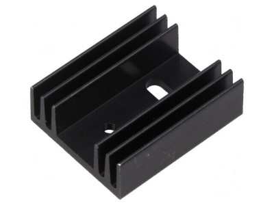 Radiator extrudat plat negru 35x29x12 mm foto