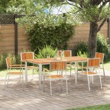 Scaune de grădină stivuibile vidaXL 6 buc 54.5x56x87 cm Lemn masiv de acacia, Scaune de grădină stivuibile vidaXL 2 buc Lemn masiv de acacia și metal,