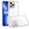 Husa magsafe silicone pentru iphone 13 pro, flippy, transparenta, magnetica, extra protectie camera roz