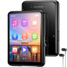 Player MP3 cu Touchscreen, 2.4&quot;, Bluetooth 5.3, 128GB, HiFi, FM Radio, Reportofon, E-book, Alarma, Calendar, USB-C, Casti, Negru