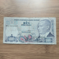 Bancnota Turcia 1000 lire anul 1970