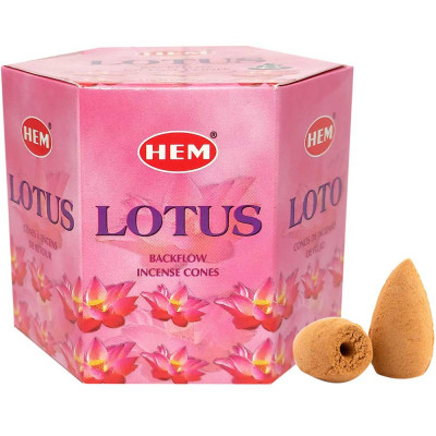 Conuri backflow Lotus parfumate 40 buc, pentru fantani cascada, original HEM profesional, aroma florala fresh foto