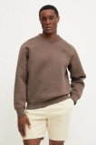 The North Face bluza Crew Neck Sweatshirt barbati, culoarea maro, melanj, NF0A8AMA2QI1