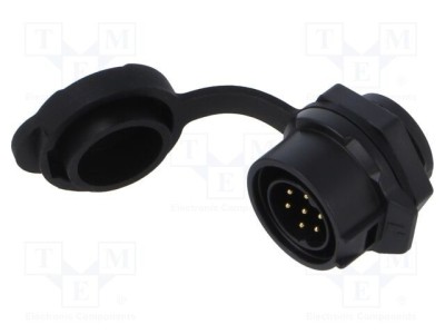 Conector circular soclu tată 7 pini 5A 250V IP67 drept LUTRONIC foto