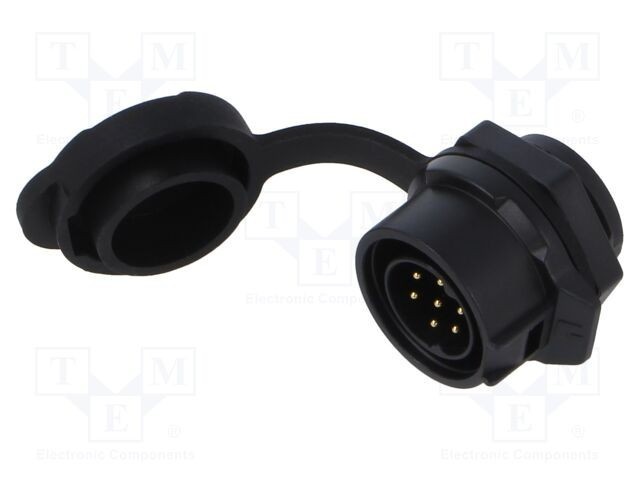 Conector circular soclu tată 7 pini 5A 250V IP67 drept LUTRONIC