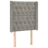Cumpara ieftin Tablie de pat cu aripioare gri deschis 83x16x118/128 cm catifea