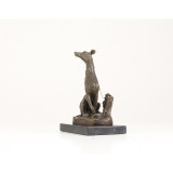 Ogar sezand-statueta din bronz pe un soclu din marmura FA-64, Animale