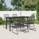 Set mobilier de gradina, 5 piese, negru, ratan PVC GartenMobel Dekor, vidaXL