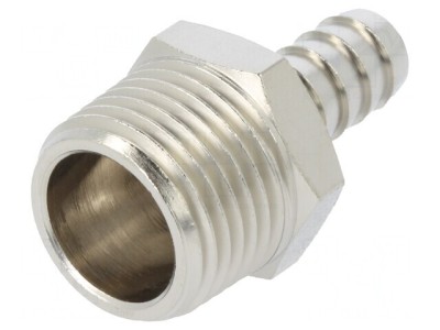 Racord push-in ştuţ alamă nichelată 10mm R 1/2 foto