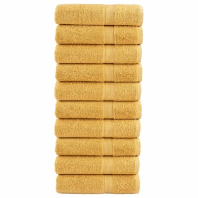 vidaXL Prosoape de baie premium SOLUND 10 buc auriu 100x150cm 600gsm foto