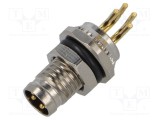 Conector M8 tată 4 pini 48V 4A IP67 &icirc;n unghi THT LUTRONIC