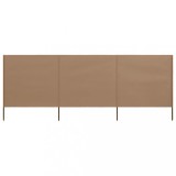 vidaXL Paravan anti-v&acirc;nt cu 3 panouri, gri taupe, 400 x 160 cm textil