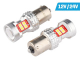 Bec Vision R5w / R10w Ba15s 12/24v 13x 3030 Smd Led, Nepolar, Canbus, Alb, 2 Buc. 58310