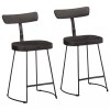 Set 2 Scaune Bar vidaXL, Lemn Mango Negru, 49x43x79 cm, Design Modern, Robust si Stabil