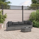 Gossi set canapea de gradina cu perne, 5 piese, gri, poliratan
