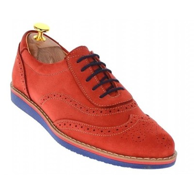 Pantofi barbati sport, casual, din piele naturala, ROSU, 871SPR foto