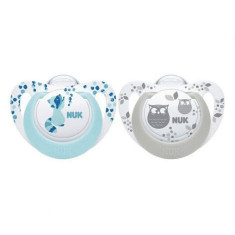 Suzeta Nuk Genius Color Silicon M1 Bleu 0-6 luni Set 2 Bucati