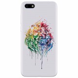 Husa silicon pentru Huawei Y5 2018, Paint Illustration Lion Head