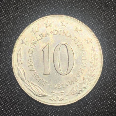 Moneda 10 dinari 1981 Iugoslavia