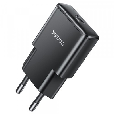 Incarcator Retea Yesido YC74, 30W, 3A, 1 x USB-C, Negru foto
