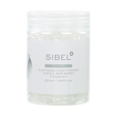 Elastice transparente CLAIRE din silicon pentru par 20 mm Sibel, 500 buc