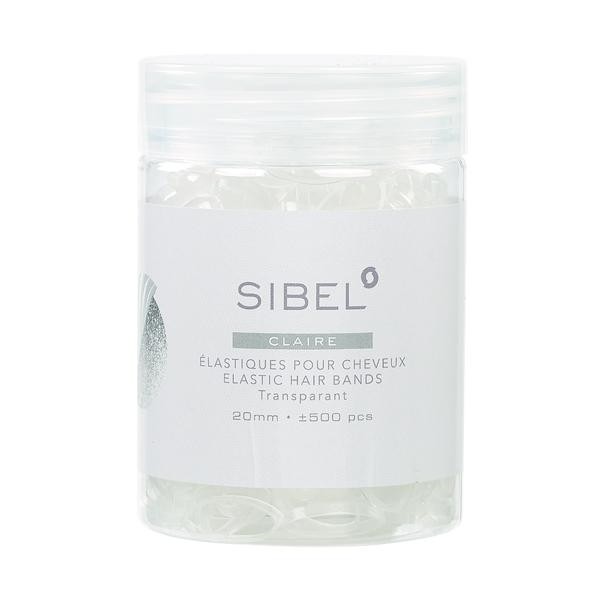 Elastice transparente CLAIRE din silicon pentru par 20 mm Sibel, 500 buc