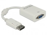 Adaptor DisplayPort la VGA 15 pini T-M alb, Delock 61766