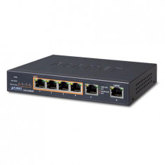 Planet 4-Port 10/100/1000T 802.3at POE + 2-Port 10/100/1000T Desktop Switch foto