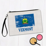 Vermont : Cadou Geanta de machiaj : Flag Distressed Souvenir State SUA Coleg de Craciun, Generic