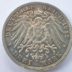 Germania, Saxonia 3 mark/marci 1913 E Bătălia de la Leipzig, argint