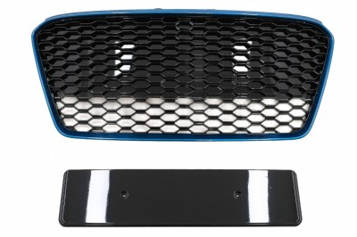 Grila Centrala Audi R8 42 (2013-2015) RS Design Negru Lucios/ Albastru Performance AutoTuning foto