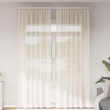 vidaXL Perdele Voile cu buzunare pentru bare 2 buc crem 4102180