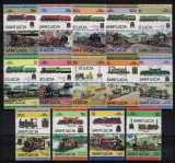 ST. LUCIA 1983/1984 - Trenuri celebre (Lideri mondiali) / serii complete MNH, Nestampilat