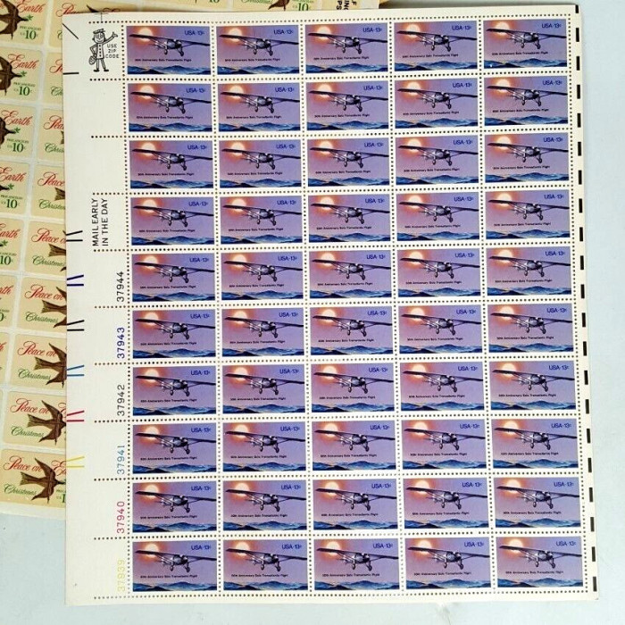 USA-1970-AVIATIE-coala cu 50 timbre de cate 13 centi