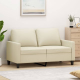 VidaXL Canapea cu 2 locuri, crem, 120 cm, piele ecologică 359133