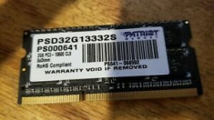 Memorie Ram Laptop Patriot 2GB DDR3 PC3-10600S 1333Mhz PSD32G13332S foto