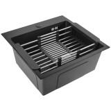Chiuvetă din oțel cu set de accesorii 3 buc. REA Leo 40 Black