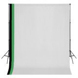 Set studio foto cu 3 fundaluri de bumbac, cadru reglabil, 3x3 m