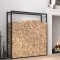 Gossi suport pentru lemne de foc, negru mat, 110x28x116 cm, otel