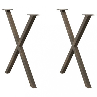 vidaXL Picioare de masă &amp;icirc;n formă de X, 2 buc., oțel natural, 80x(72-73) cm 4012923 foto
