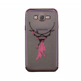 Cumpara ieftin Husa hard fashion Samsung Galaxy J7, Contakt Pink Feather