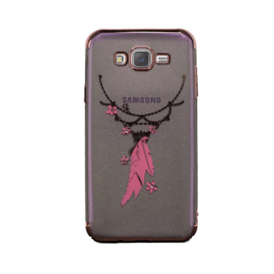 Husa hard fashion Samsung Galaxy J7, Contakt Pink Feather foto