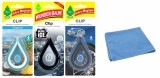 Mix 3 odorizante auto Wunder- Baum Tropical - Black Ice - New Car si Laveta Microfibra, WUNDER-BAUM&reg;