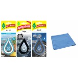 Mix 3 odorizante auto Wunder- Baum Tropical - Black Ice - New Car si Laveta Microfibra