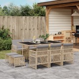 vidaXL Set mobilier de grădină cu perne, 11 piese, bej, poliratan 3210792