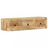 vidaXL Dulap TV montat pe perete 100x32x25 cm lemn masiv Mango brut