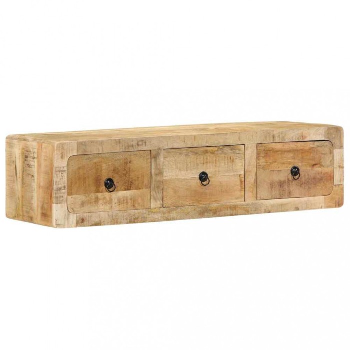 vidaXL Dulap TV montat pe perete 100x32x25 cm lemn masiv Mango brut