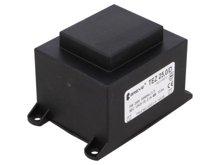 Transformator &icirc;ncapsulat 25VA 230V 12V PCB