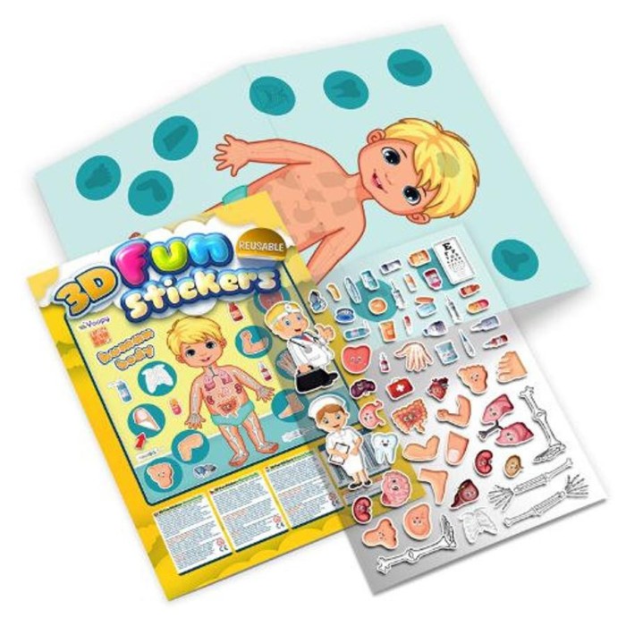 3D Fun Stickers - Human Body - Az emberi test 3D matric&aacute;kkal